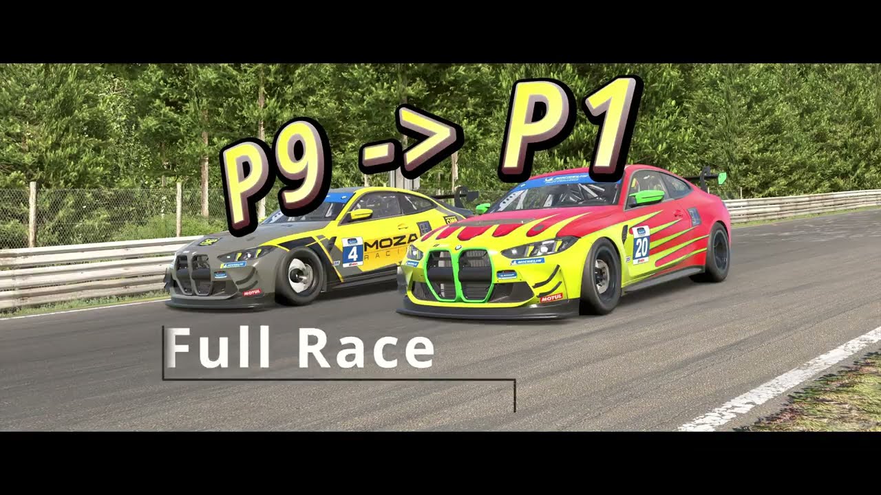 Sim Racing overtake and battle in the BMW GT4 Nürburgring Full Race From P9 To P1!