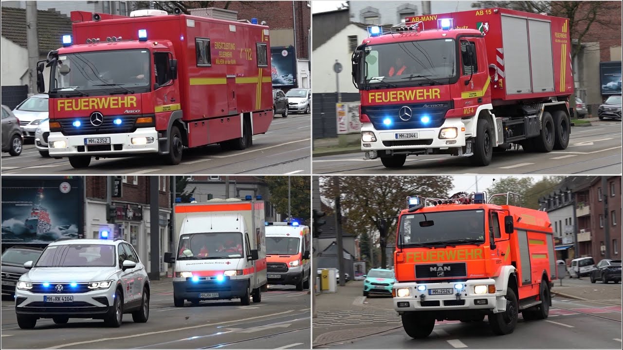 [FEUER in SCHULE - MANV LAGE!] Einsatzfahrten in Mülheim an der Ruhr