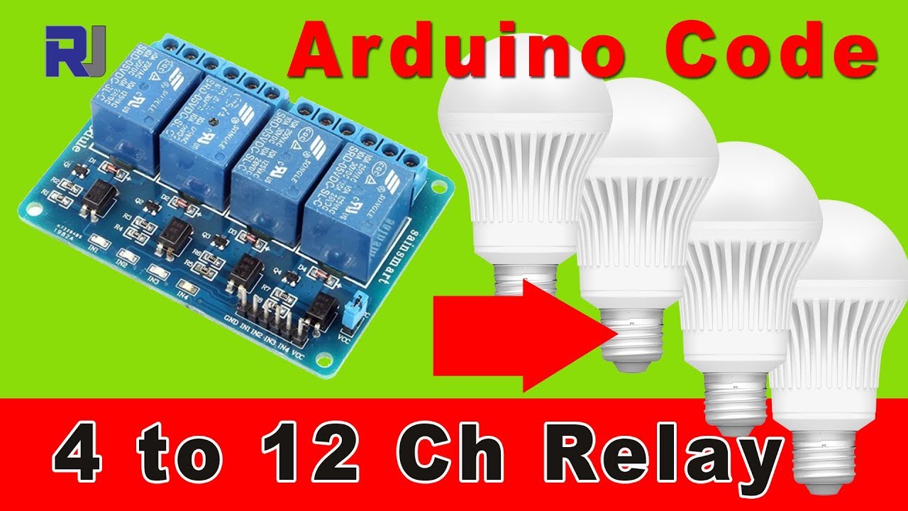 How to use 4 channel Relay to control AC load with Arduino code RJT71