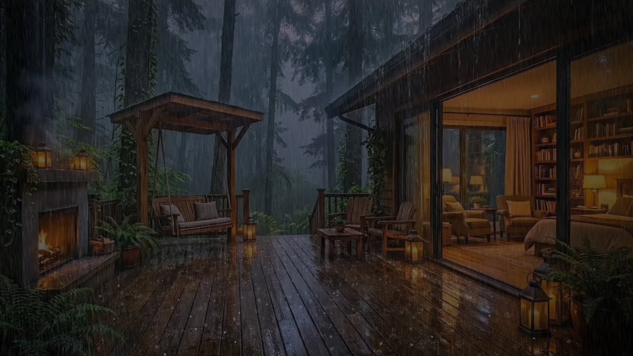 Soothing Rain in a Cool Forest Ambience 🌧️ Natural Relaxing Sounds for Sleep & Study