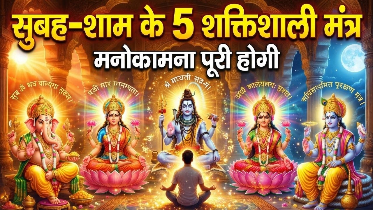 5 Most Powerful Morning & Evening Mantras | All Problems Solved | Positive Energy Mantra