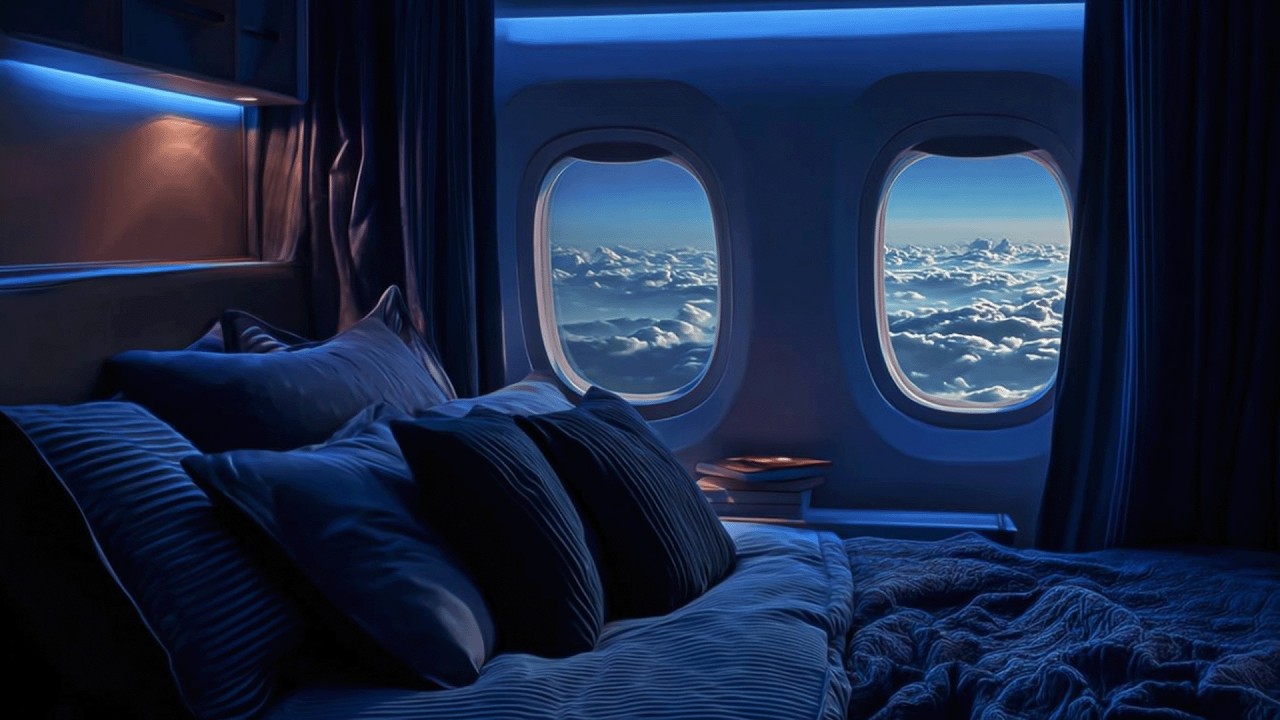 Real Night Flight Experience ✈️ Smooth Jet Engine Sounds for Sleep & Focus