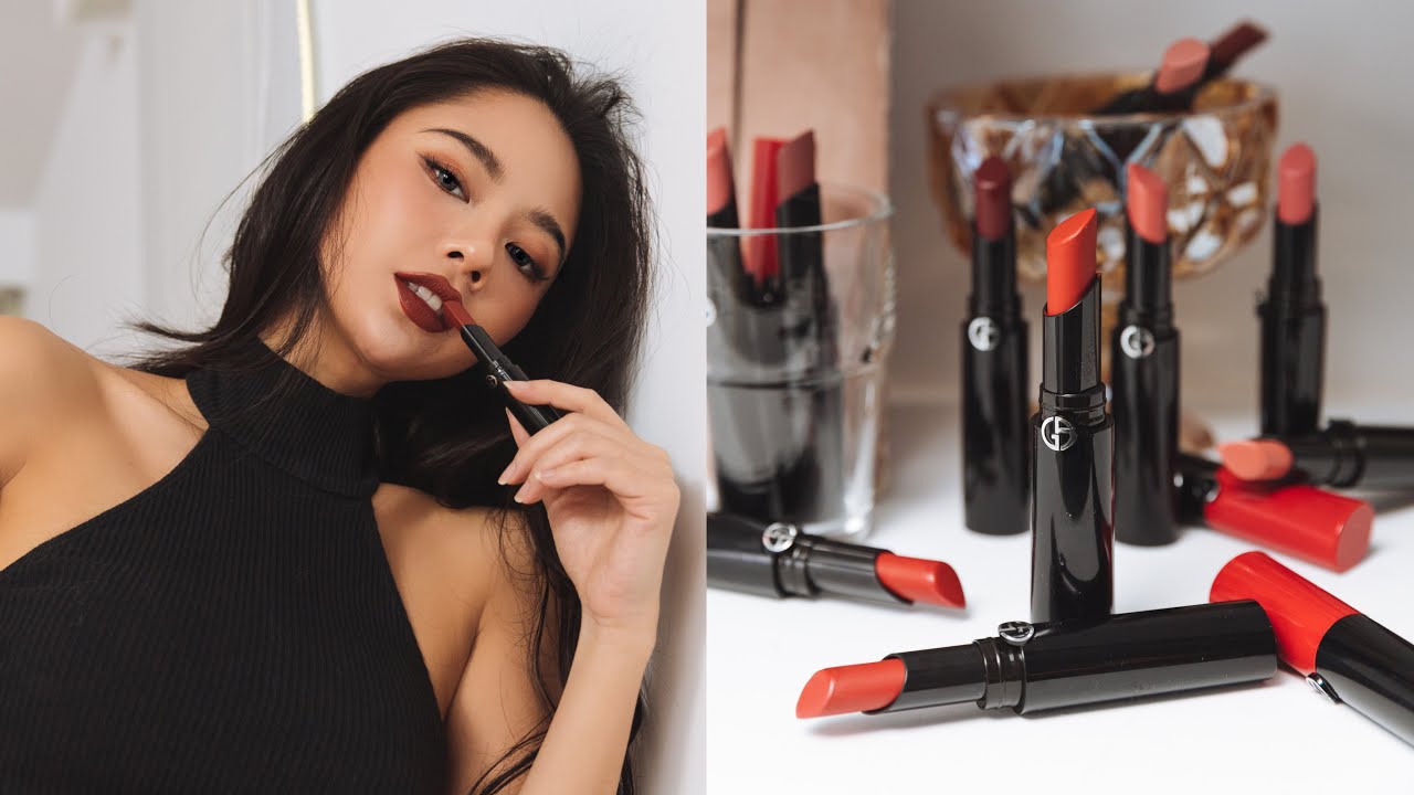 GA Lip Power Swatches｜淪陷在亞曼尼「奢華絲緞奢華唇膏」裡！細黑管14色全系列上唇試色 | Jessica Lin