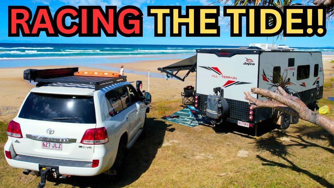 UNDER $8 per night BEACHFRONT CAMPING!! // Teewah Beach // Double Island Point
