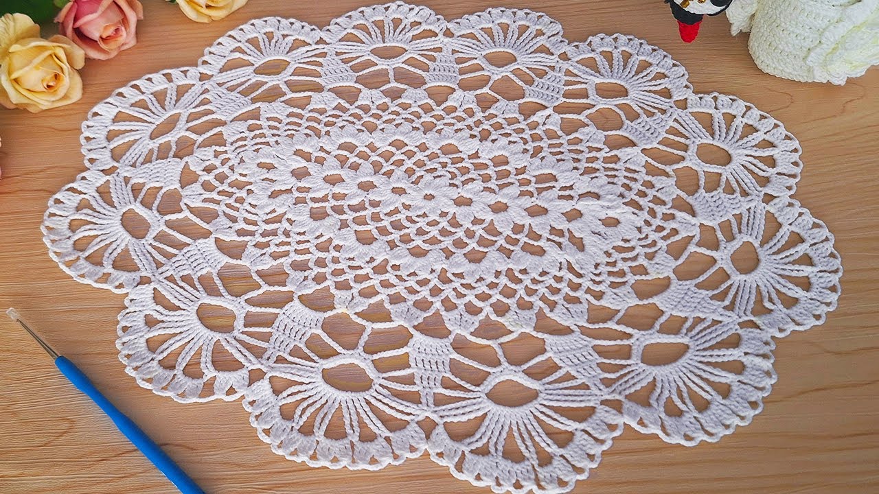 Step By Step Tutorial Crochet Runner 🧶 UNIQUE Crochet Table runner, Tablecloth, Table Nappe