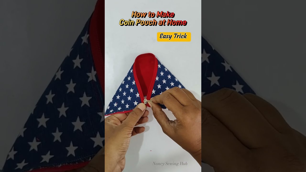 How to Sew Coin Pouch / Purse at Home | Cute Return Gift | How to Sew Lined Zipper Pouch / #shorts
