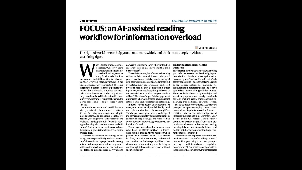 503-FOCUS: Mastering Research with AI-Assisted Workflows
