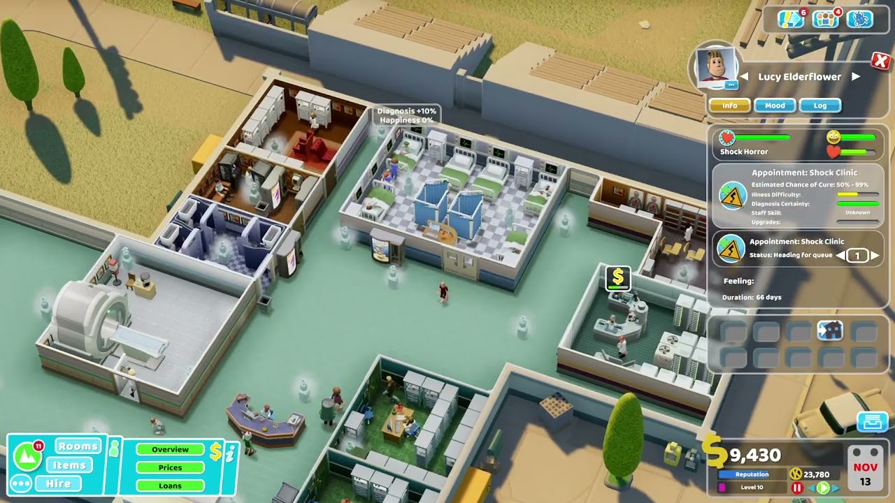 Two Point Hospital: Working on our 2nd star at Goldpan