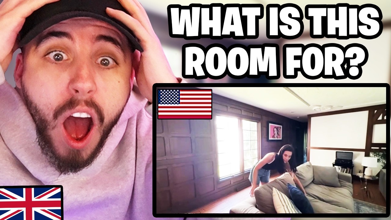 Brit Reacts to Brits take an American House Tour!!