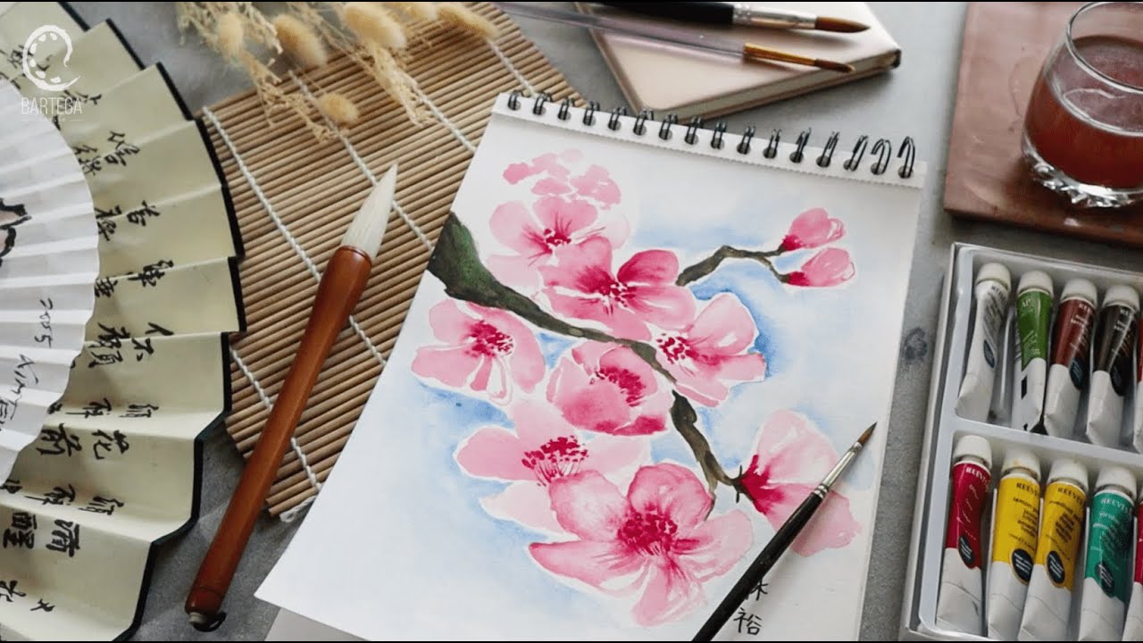 🌸How to Paint GORGEOUS Cherry Blossom Sakura with Watercolor | Tutorial for Beginners