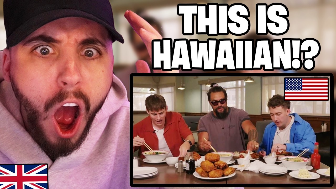 British Reaction to Hawaiian Comfort Food with Jason Momoa!