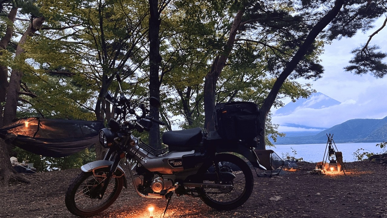 【バイクキャンプ】総距離400キロ！ハンターカブに乗ってゆるキャン△聖地でソロキャンプ｜浩庵キャンプ場｜ASMR