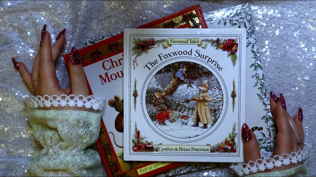 ASMR Christmas Books - Close Up Page Turning & Soft Whispers
