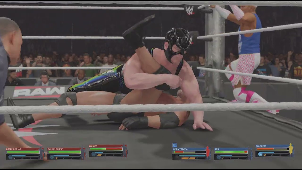 Danger & Priest & Brock Lesnar Vs Alpha Academy & Goldberg