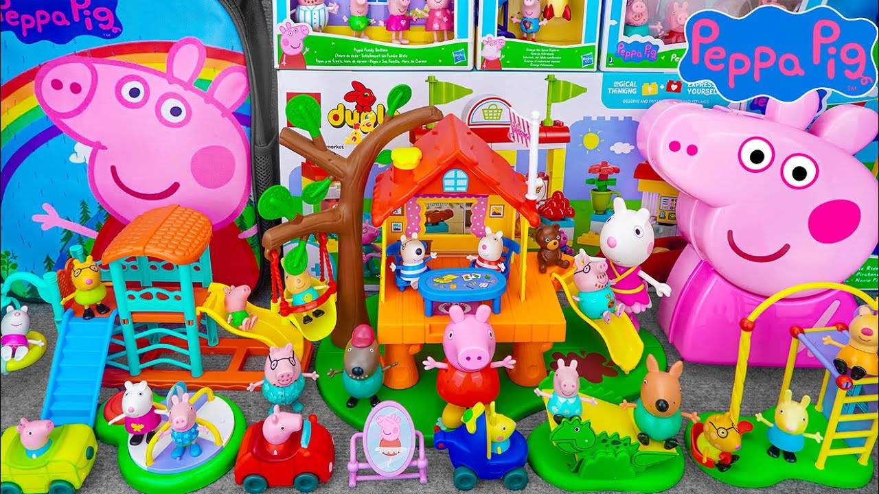 Peppa Pig ASMR | Satisfying with Unboxing Cute Peppa Pig Tree House and Amusemment Park Playground