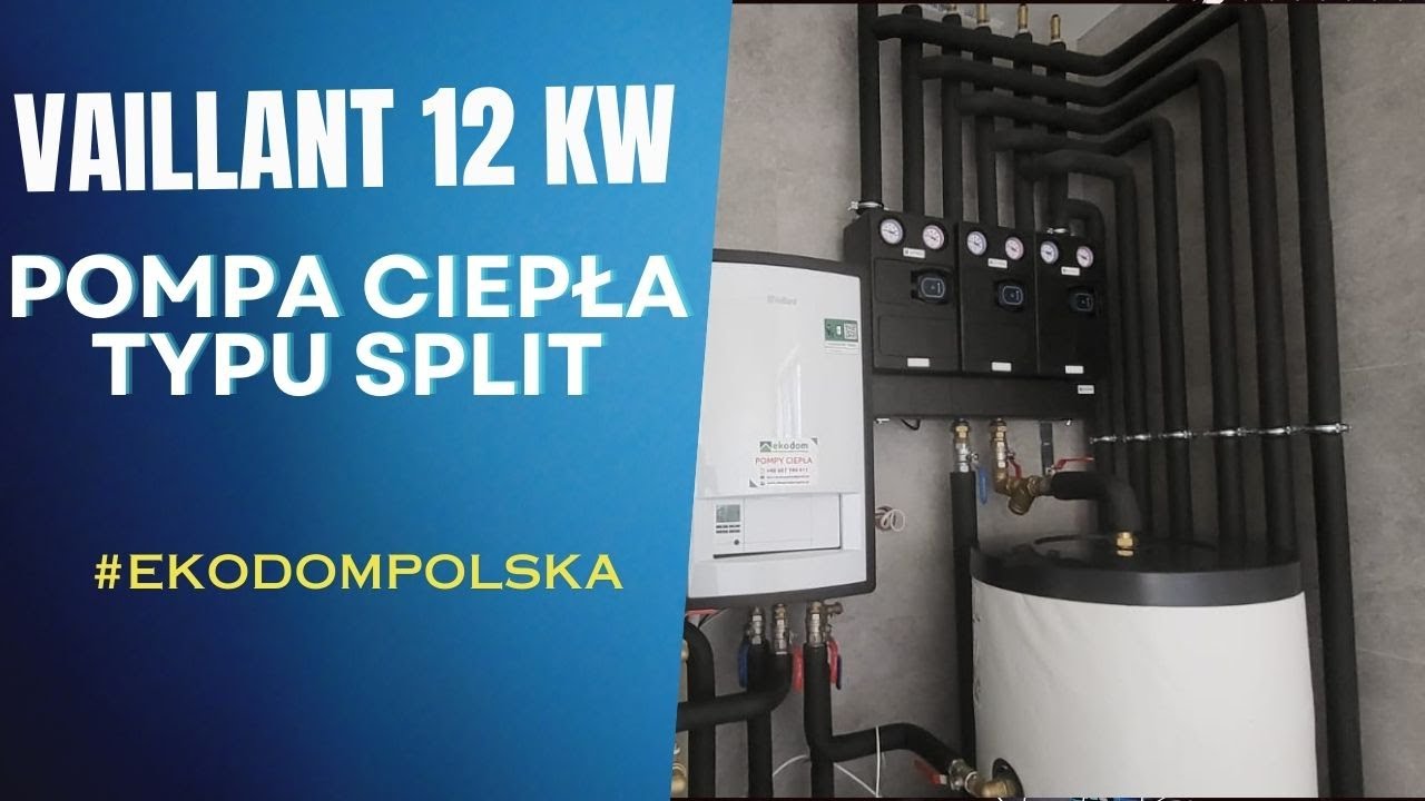 Pompa ciepła Vaillan 12 kW i potrójna grupa pompowa. Legnica
