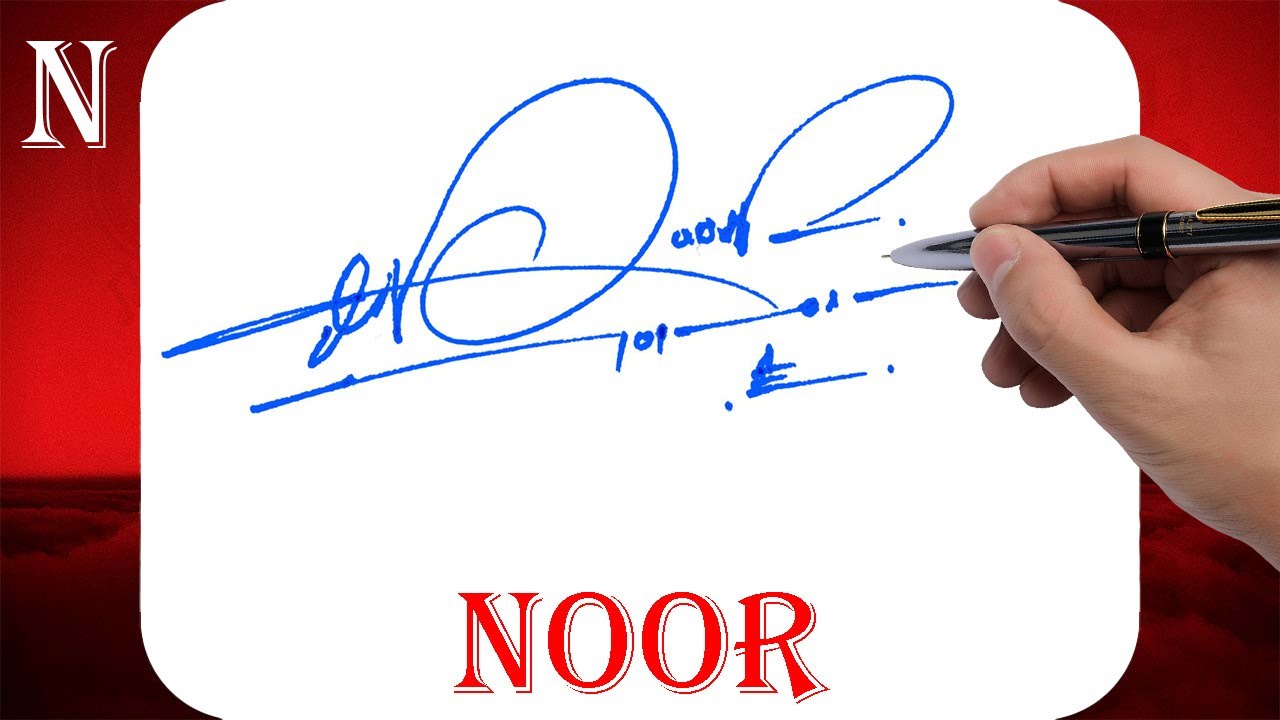 Noor Name Signature Style | N Signature Style | Signature Style of My Name Noor