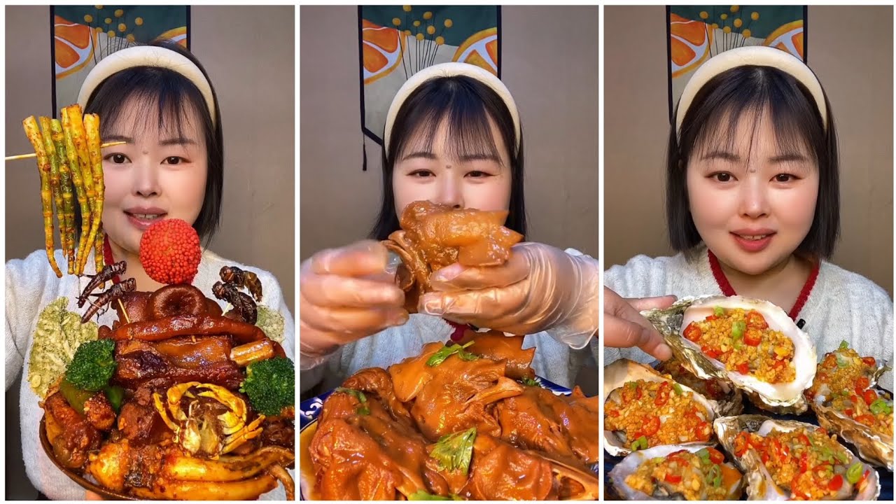 Mukbang#12 :Eat belly pork, 😋😋 Fried skewers. Noodles 🍜🍜#belly #mukbang #yummyfood