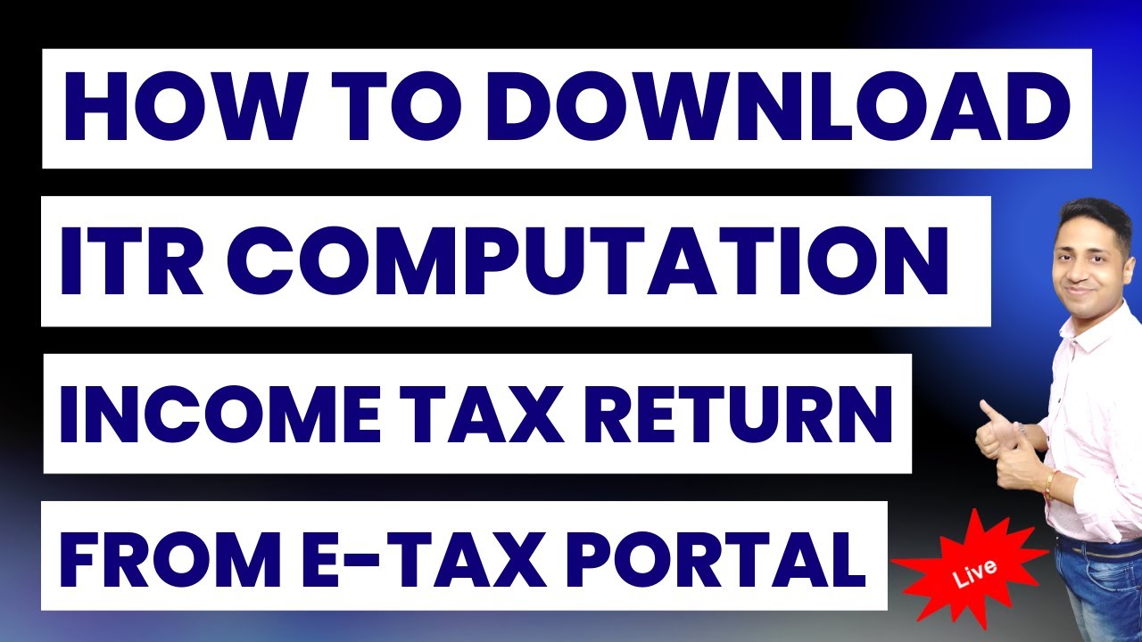 ITR Computation Sheet Download New Portal How to Make Computation of Income Tax Return in Excel #itr
