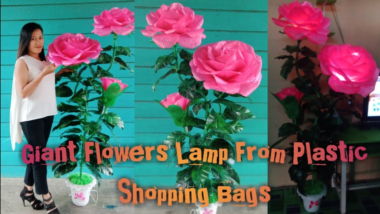 giant flowers lamp || Bunga lampu raksasa dari Plastik kresek