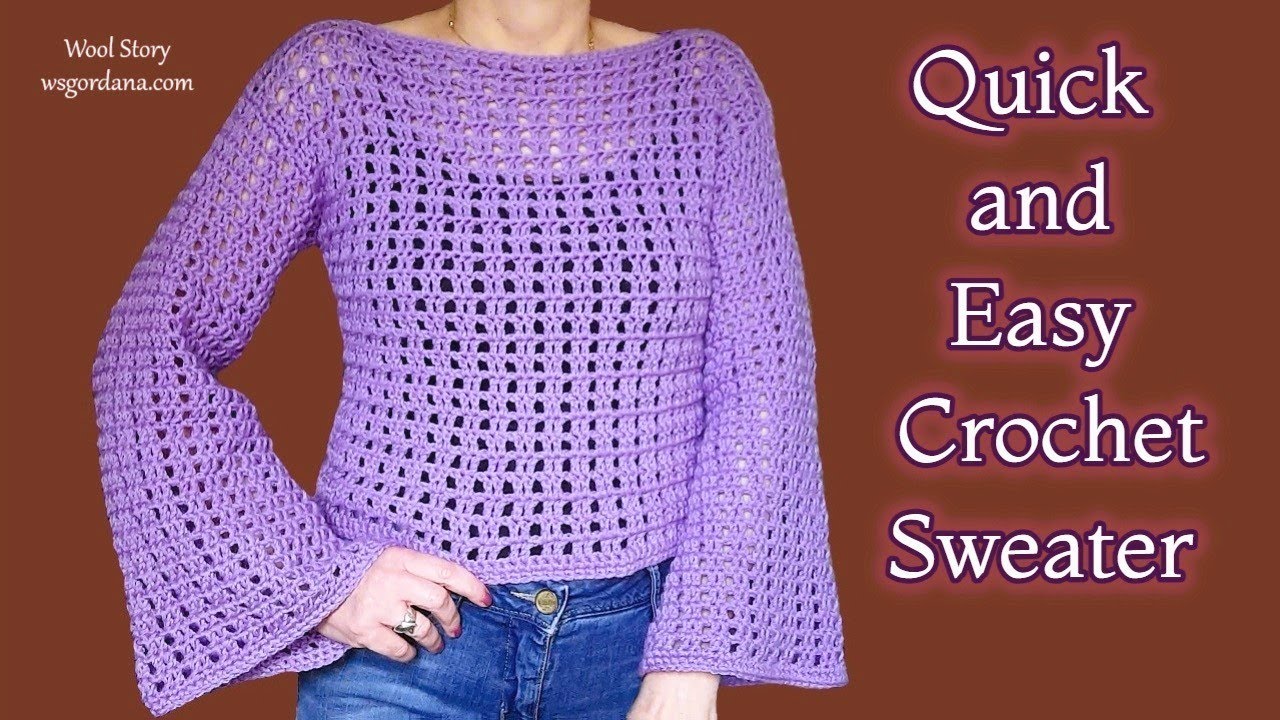 🌼Quick and Easy💫Crochet Lace Sweater 💕 Easy Tutorial - Heklani džemper