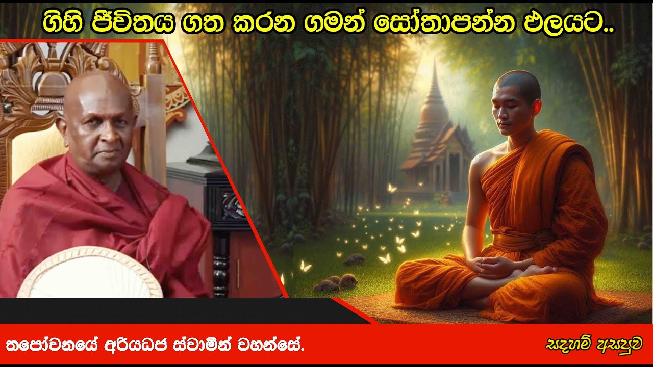 ගිහි ජීවිතය ගත කරන ගමන් සෝතාපන්න ඵලයට..46පූජ්‍ය තපෝවනයේ අරියධජ හිමි