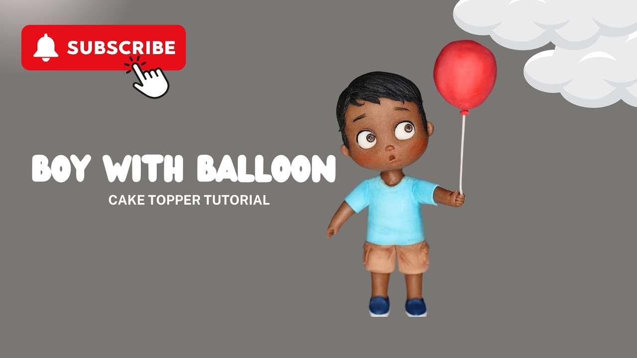 Boy with Balloon Cake Topper