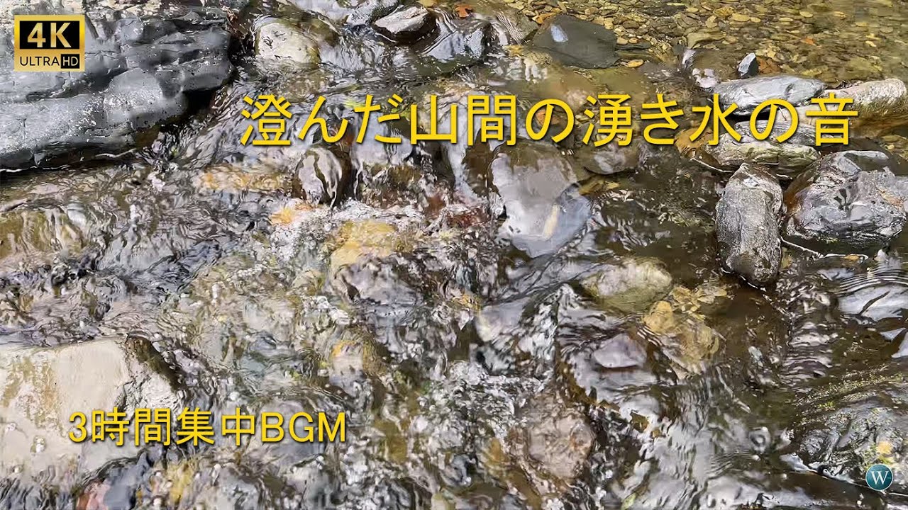 【癒しの音】澄んだ山間の湧き水の音 | 3時間リラックスBGM・集中・勉強用#relaxing #watersounds #5分で寝れる #asmr #naturesvoice