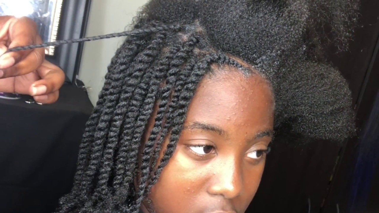 Two strand twist on blown out natural hair!!