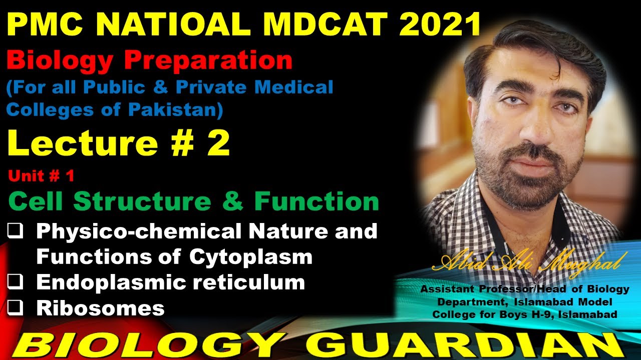 Lecture 2 Biology Preparation for  National MDCAT 2021| Cytoplasm, Edoplasmic Reticulum & Ribosomes