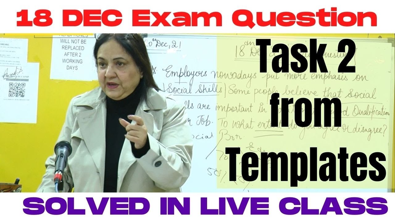 Exam Question (18 December) Task 2 from Templates- Solved in Live class