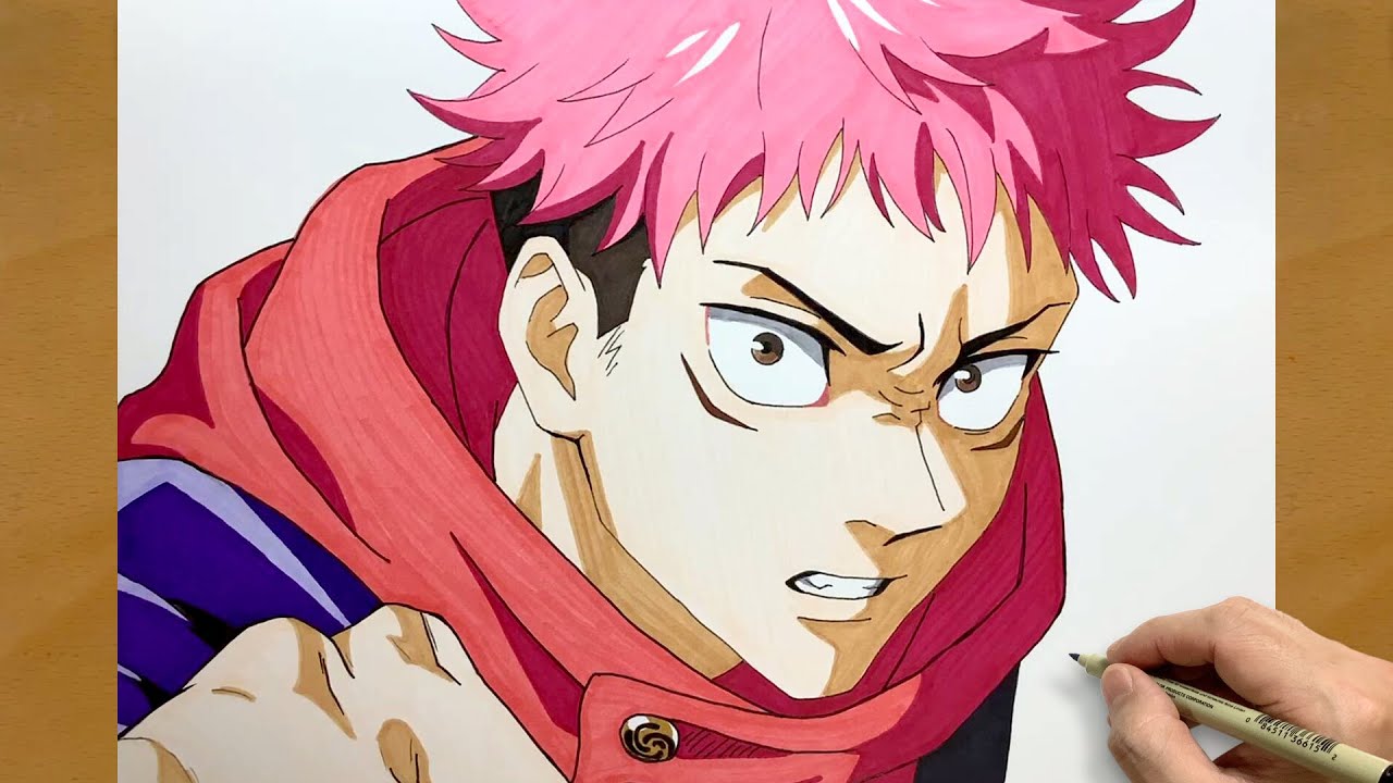 How to Draw Yuji Itadori from Jujutsu Kaisen | step by step | Draw anime | Anime Drawing | Itadori