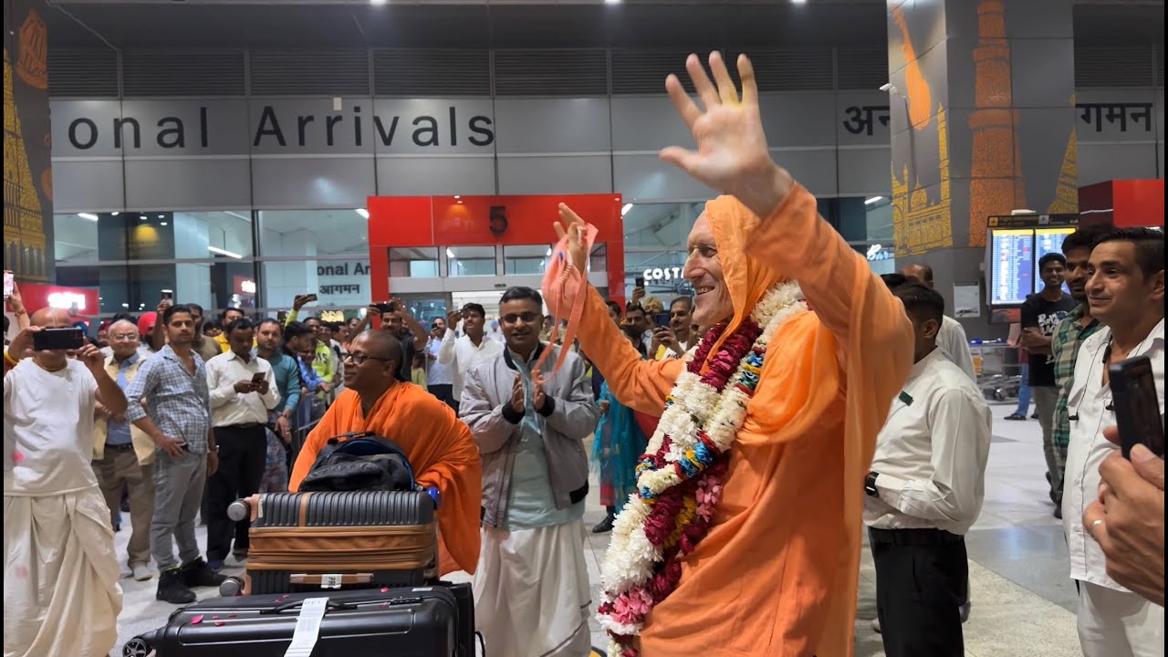 Sripada Bhakti Vikasa Swami Arrives India | IGI Airport | Delhi