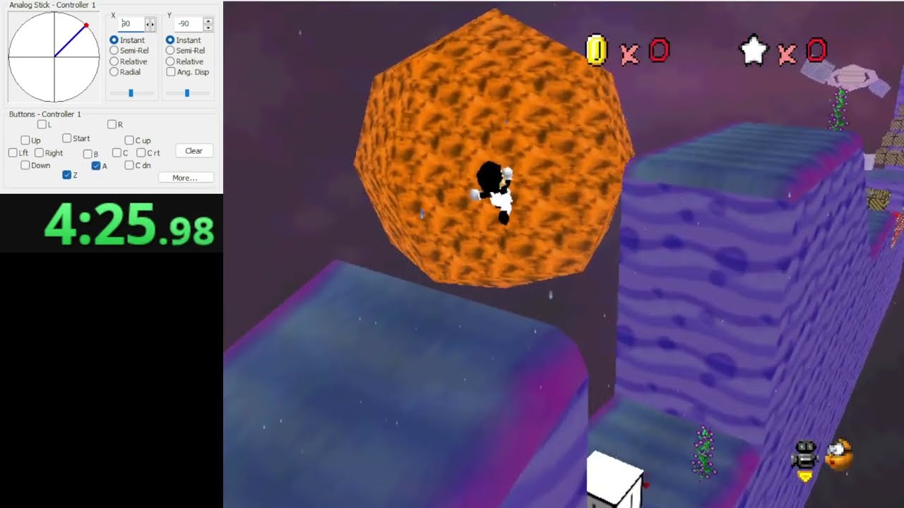[TAS] SM64 The Shining Stars Repainted (0 Star, 10:39.65)