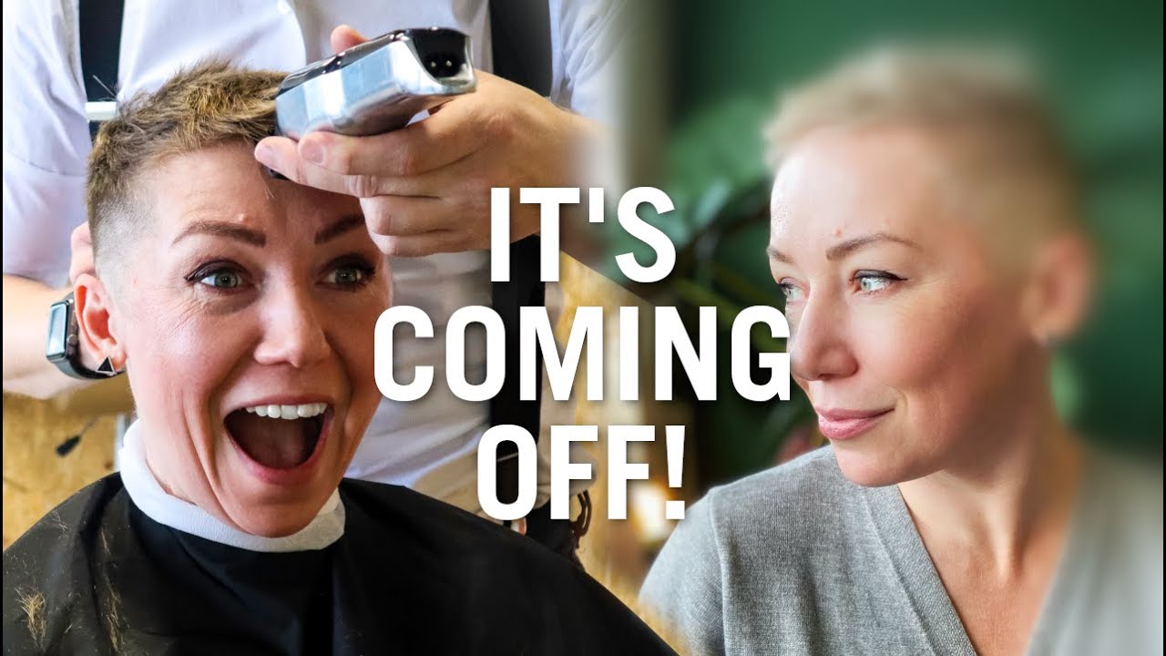 SHE SHAVES HER HEAD, BLEACHES IT AND LOVES HER NEW GREY CUT! | HFDZK HOW TO CUT HAIR ASMR TUTORIAL