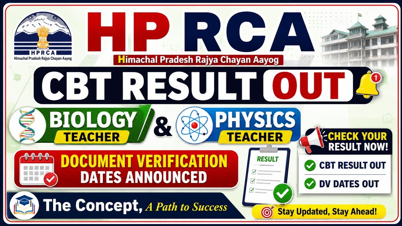 HPRCA CBT RESULT OUT 2026 | Biology & Physics Teacher Result | DV Dates Released