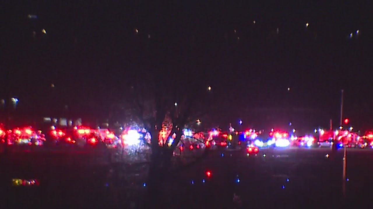 Deadly Plane and Helicopter Crash Scene Viewed from Long Bridge Park in Arlngton