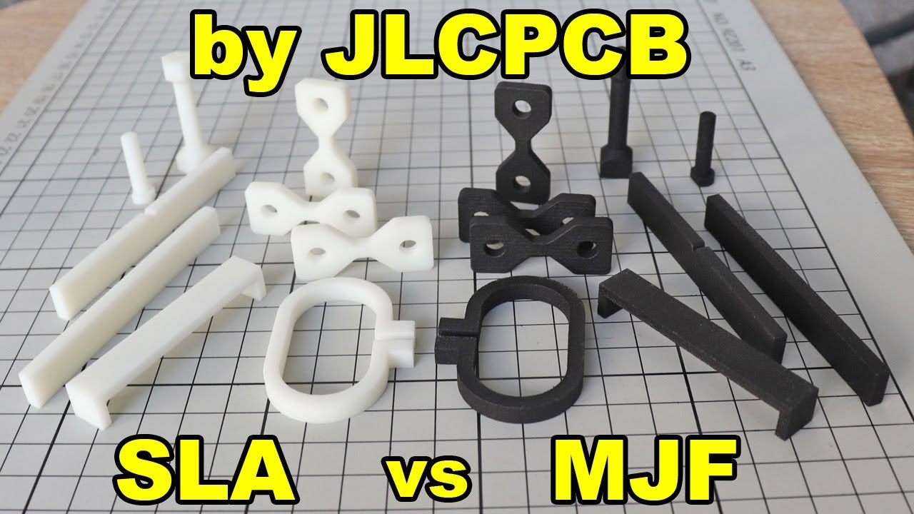 SLA (9000R) vs MJF (PA12-HP) 3D printing services from JLCPCB