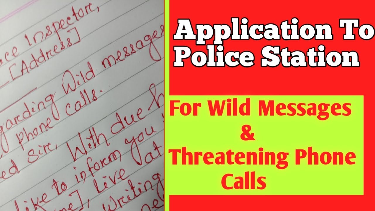 Application To Police Inspector For Wild Messages And Threatening Phone Calls | F.I.R For Wild Calls