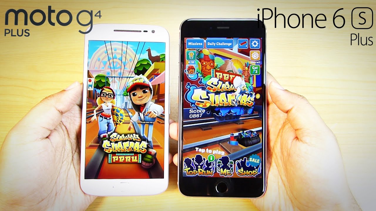 Moto G4 Plus vs iPhone 6S Plus- SPEED TEST (Surprise!)