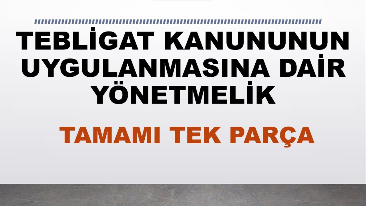Tebligat Kanununun Uygulanmasına Dair Yönetmelik İcra Müdürlüğü Sınavı Özel (2023)
