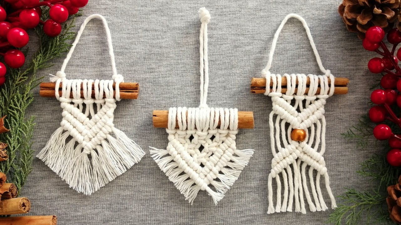 DIY ADORNOS de NAVIDAD en MACRAME (paso a paso) | DIY Macrame Christmas Ornaments