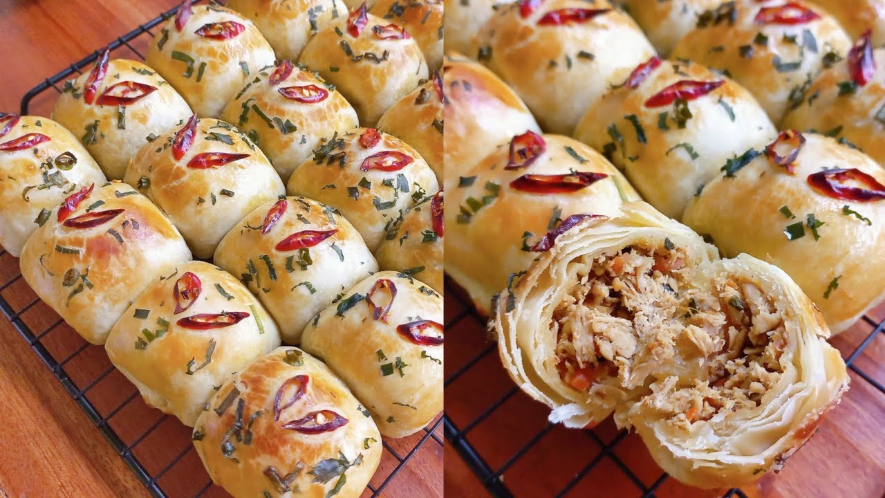 Bolen gurih bikin nagih! | Bolen isi ayam cincang, lembut dan berlayer | Savory Bolen