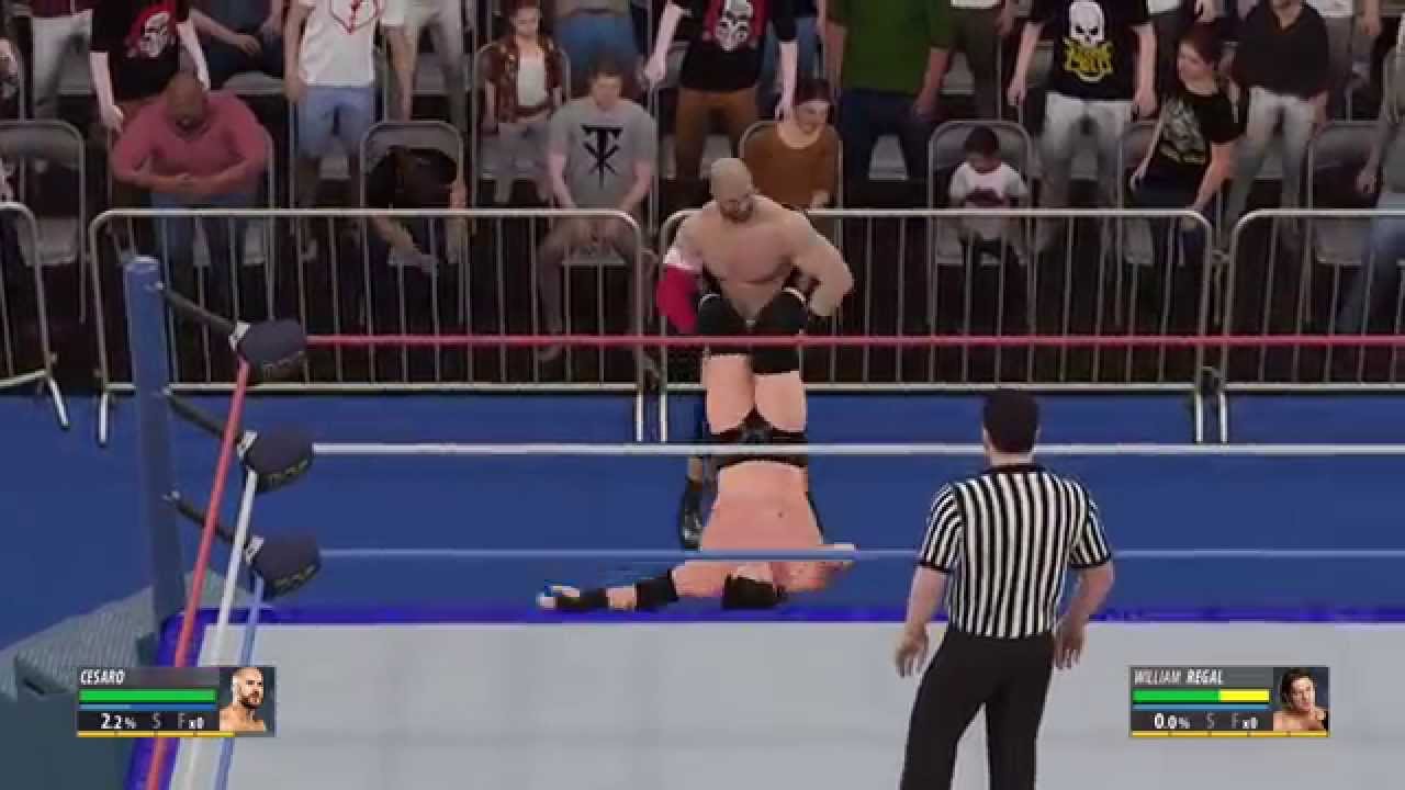 WWE 2K16 Secret Cesaro Swing into the Barricade