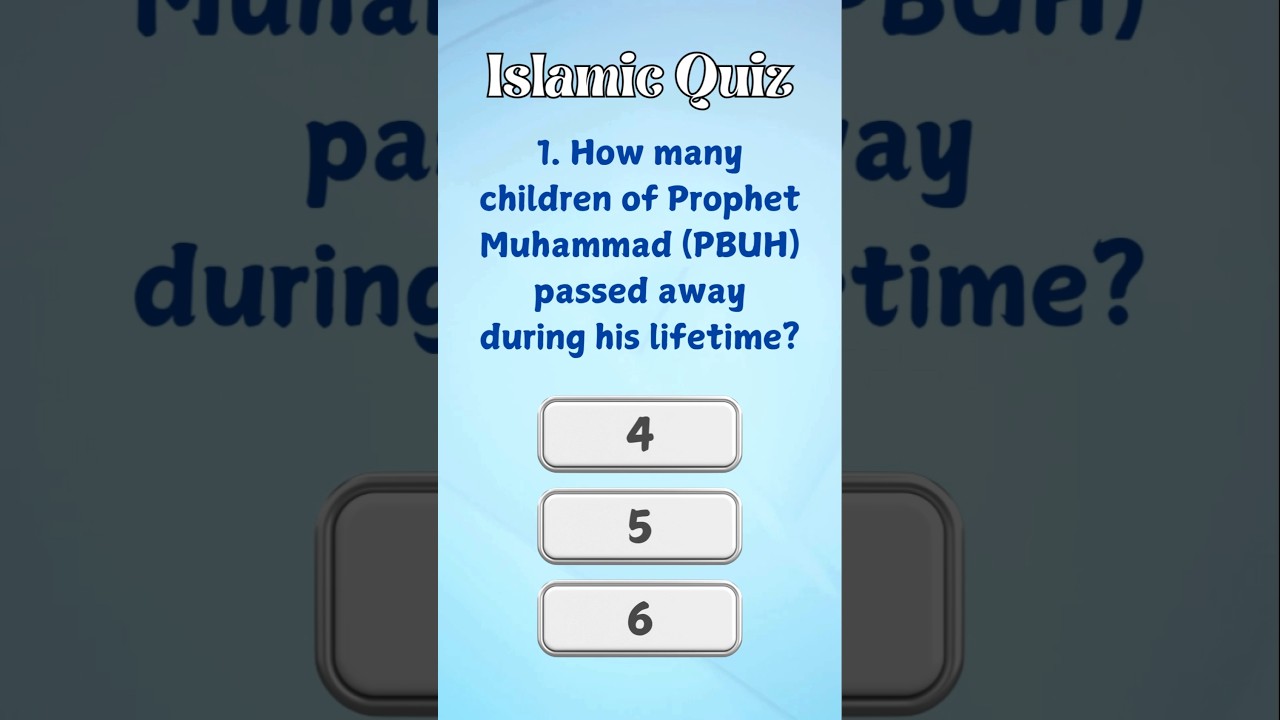 Islamic Quiz #30: Prophet Muhammad (PBUH) | Islamic Question & Answer | Quran Trivia | #quran