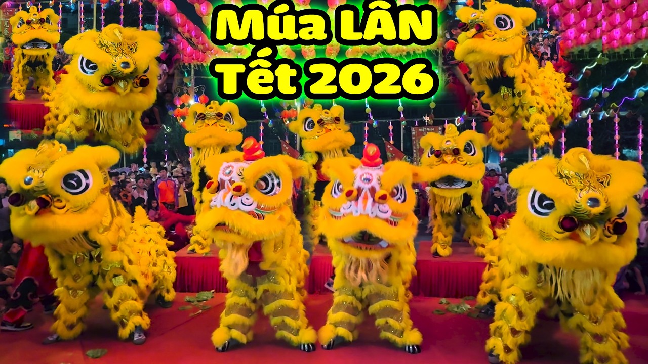 Múa Lân Tết 2026 diễu hành Lân Sư Rồng Cực Hay đoàn LSR Quang Nghệ Khai Quang Điểm Nhãn