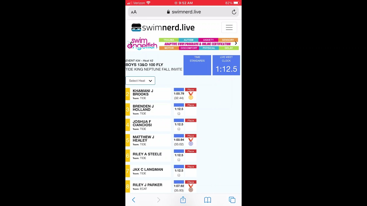 Swimnerd Live Results & Virtual Scoreboard