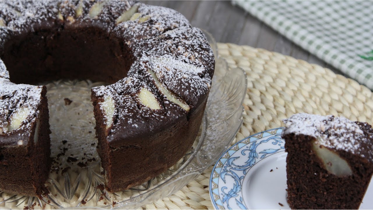 Ciambellone pere e cioccolato! Ricetta  veloce , senza burro