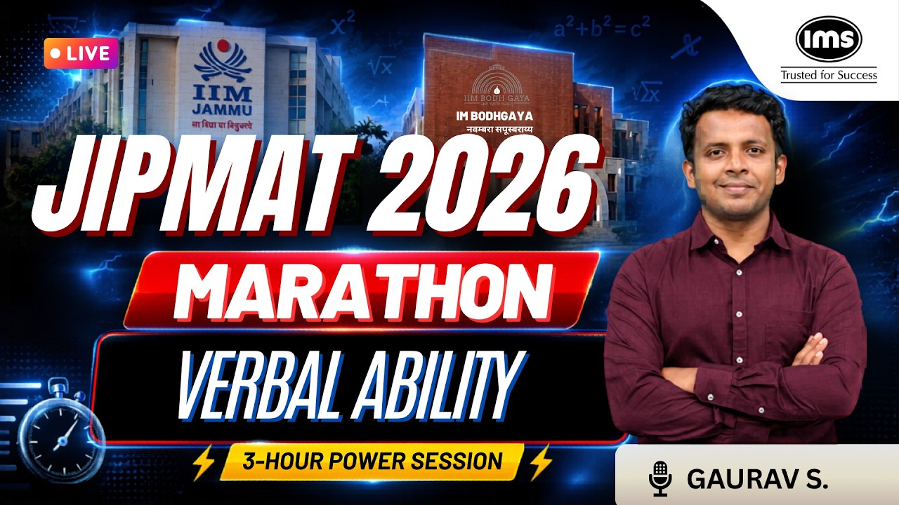 JIPMAT 2026 Verbal Ability | 3-Hour Marathon | Complete Strategy ft. Gaurav Survase