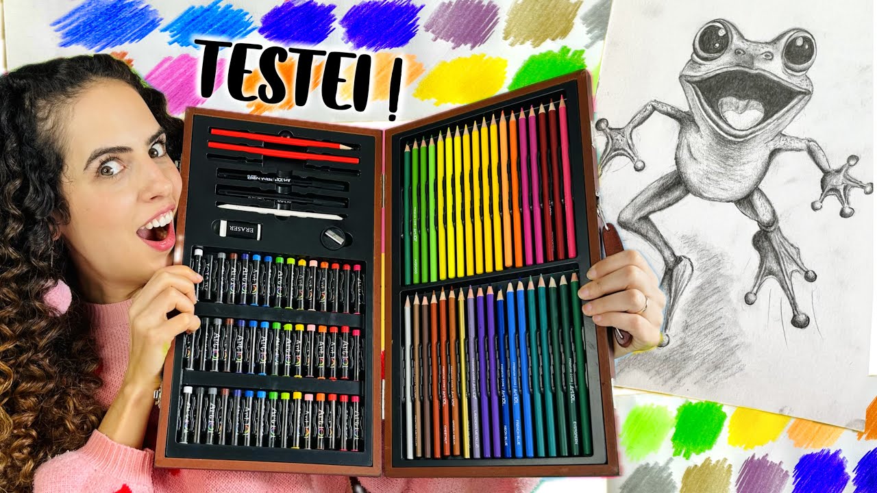 Desenhando com SUPER MALETA de MATERIAIS! +100 itens! Paula Stephania